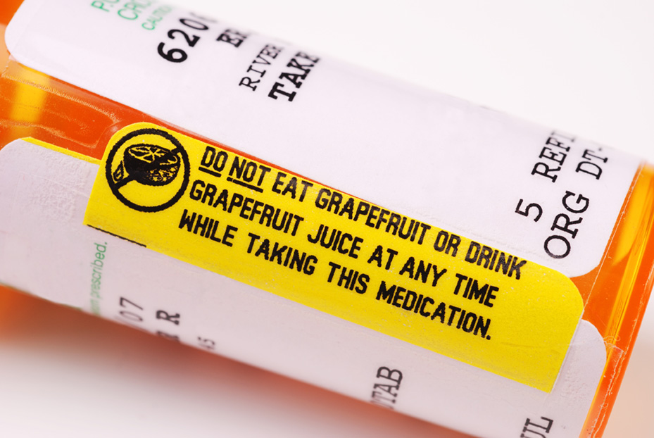 Grapefruit Warning on Medical Label
